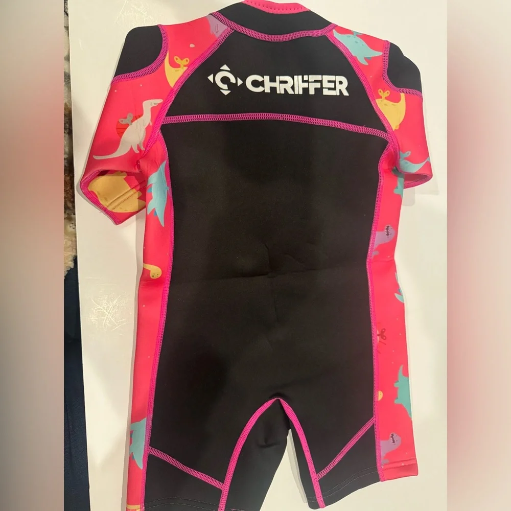 NWOT Kids Shorty Wetsuit 2mm Neoprene Front Zip, Pink Black, Size Small